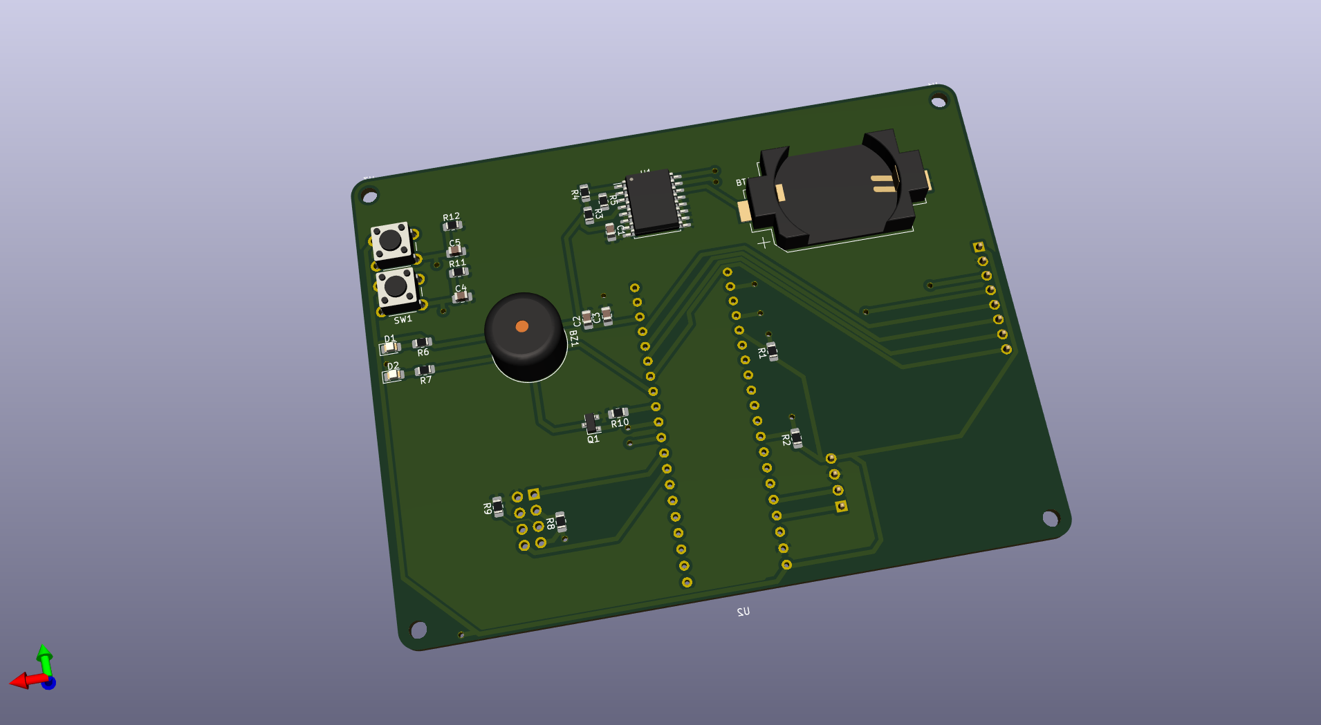 A rendered circuit board