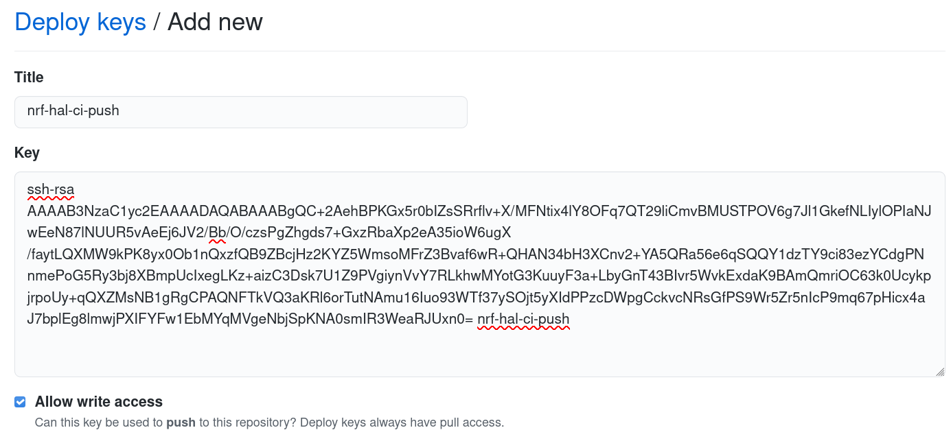 Settings -> Deploy Keys